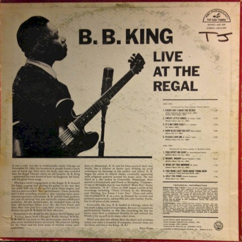 B.B. King - Live at the Regal back cover