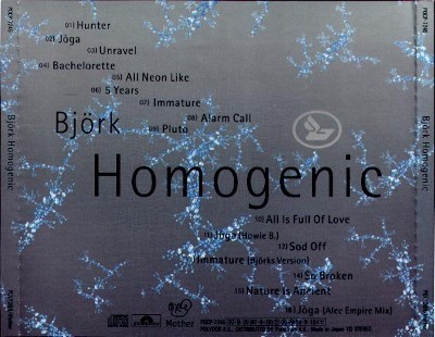 Björk - Homogenic back cover